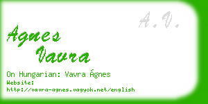 agnes vavra business card