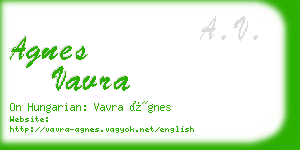 agnes vavra business card